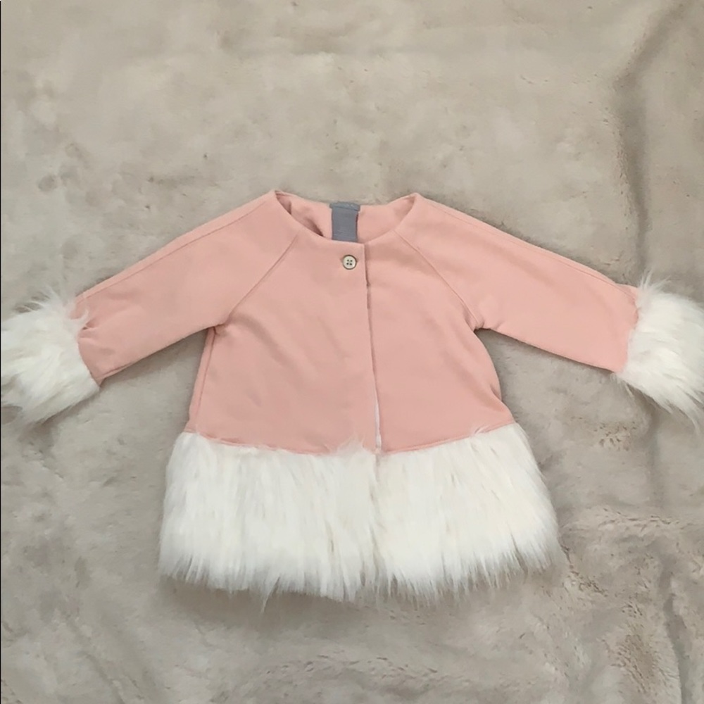 Tahari Toddler Fur Trim Sweatshirt Jacket 2T